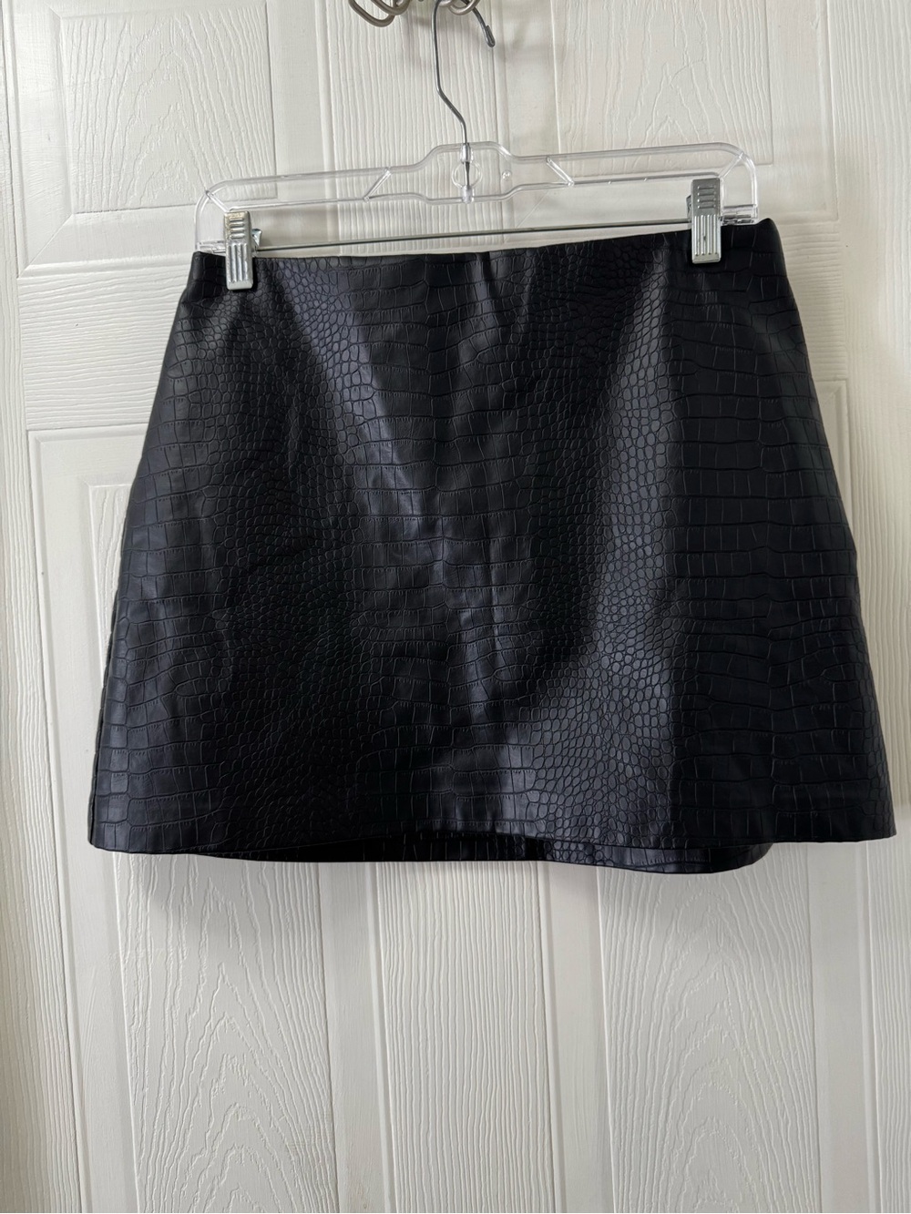 Abercrombie & Fitch Black Faux Croc Mini Skirt
